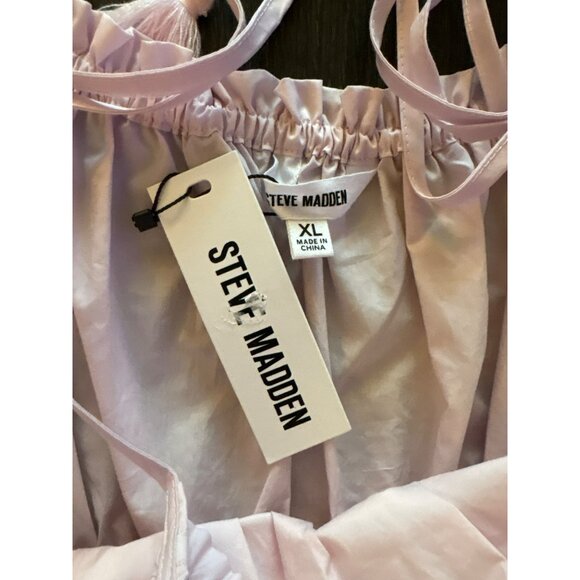 NWT Steve Madden Light Pink Ruffled Tiered Sleeveless Dress With Adjustable Tass - Picture 6 of 8